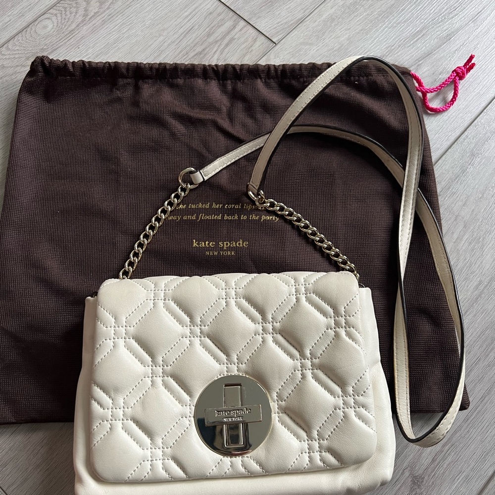 Kate Spade cream quilted crossbody